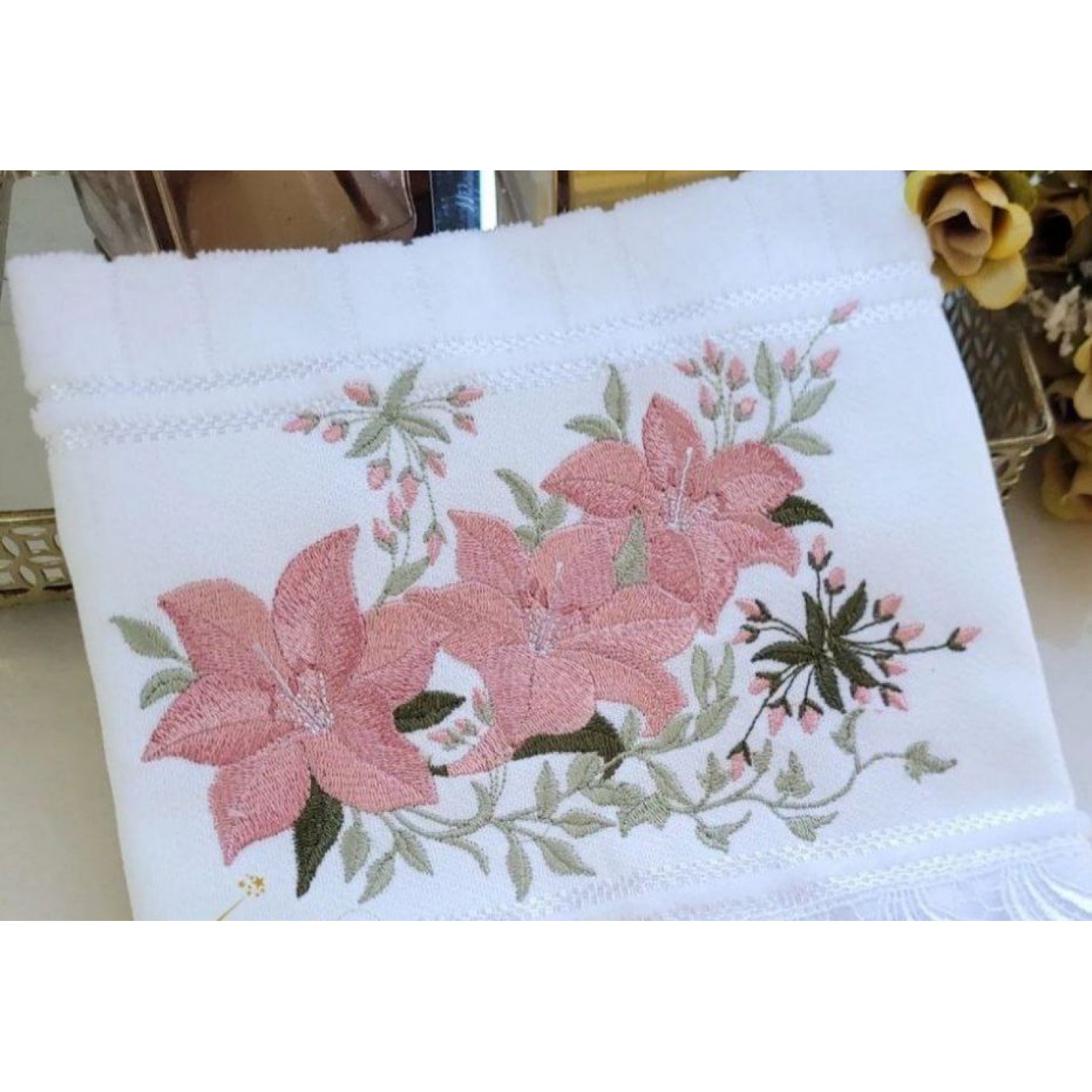 Cute Flower Pink Embroidery Design